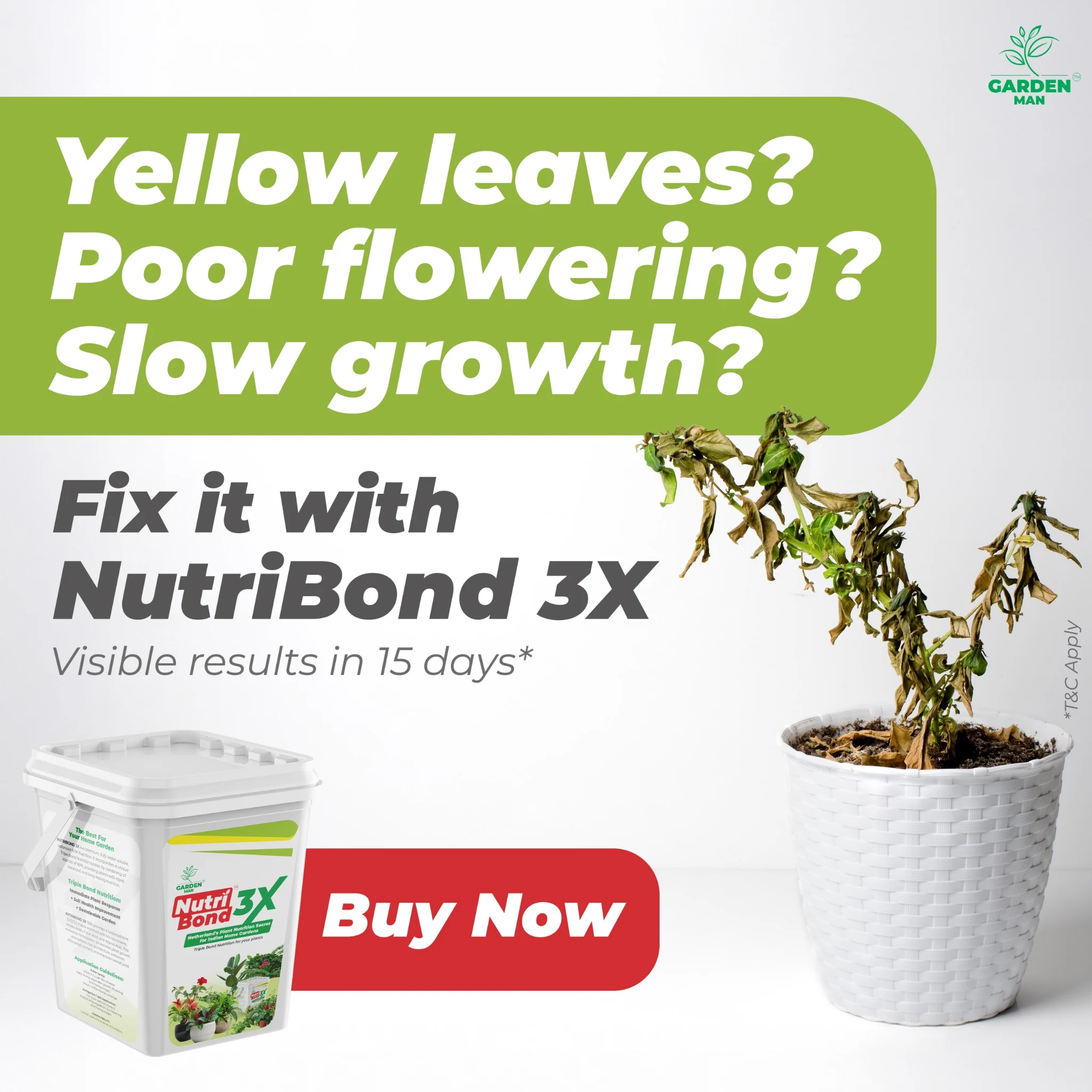 Gardenman India Meta advertisement for NutriBond 3X